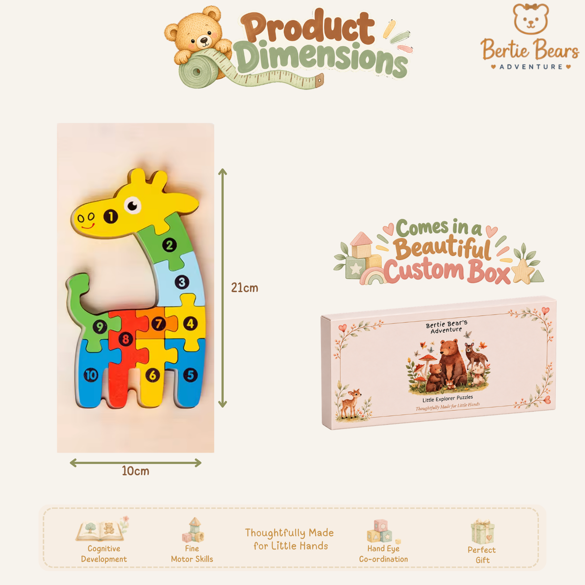 Montessori 3D Number Puzzle Boards – Wooden Learning Puzzles