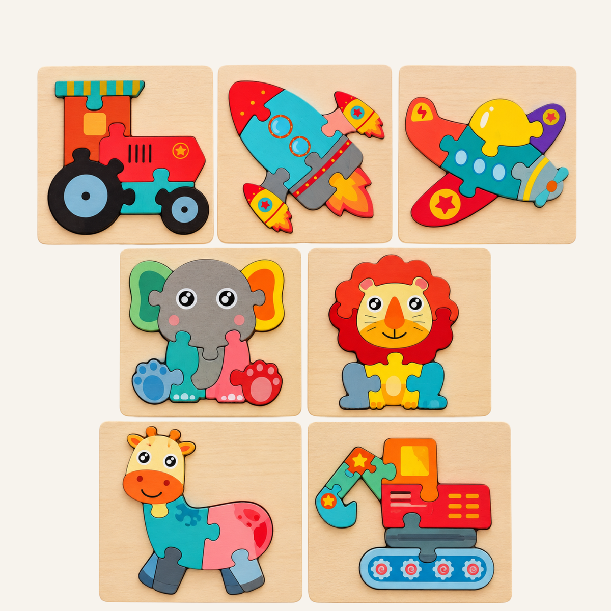 Montessori Mini 3D Wooden Puzzles