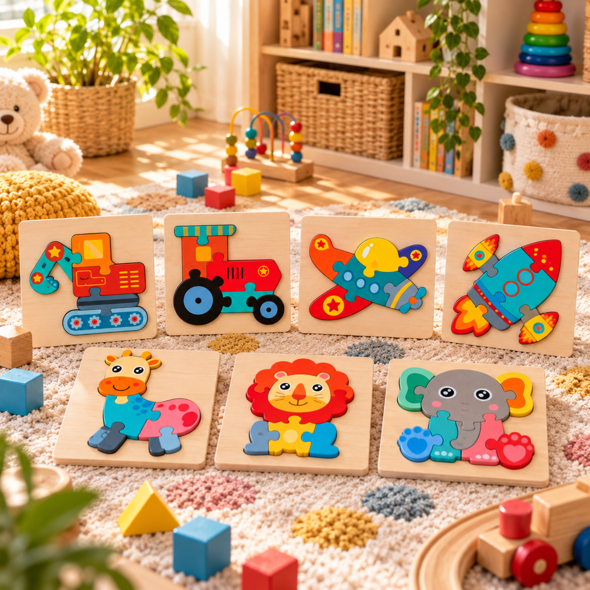 Montessori Mini 3D Wooden Puzzles