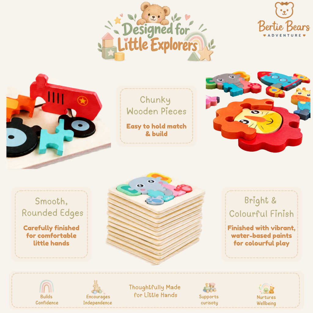 Montessori Mini 3D Wooden Puzzles