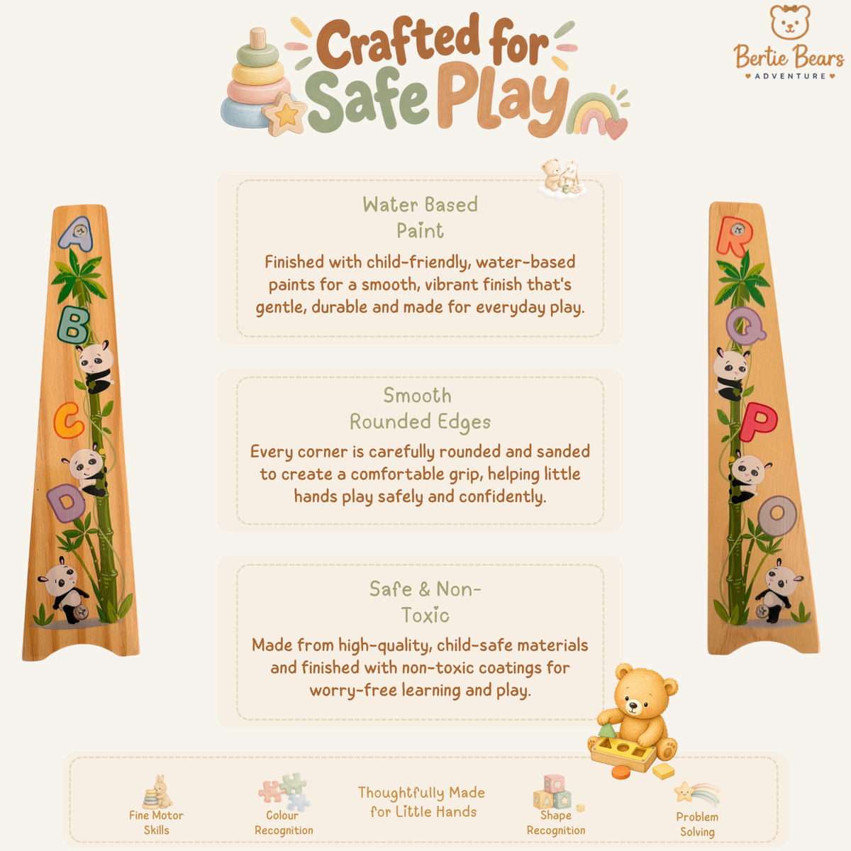Wooden Alphabet Abacus Learning Flip Board