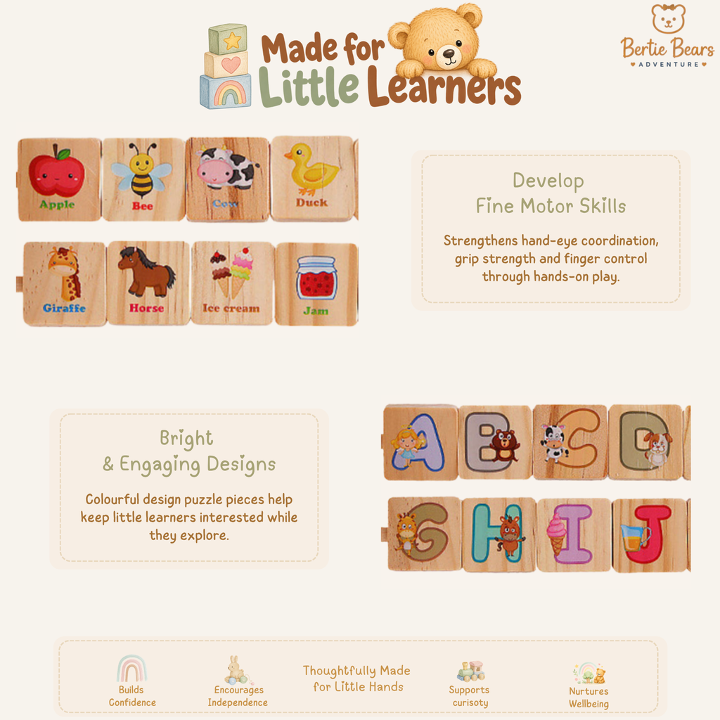Wooden Alphabet Abacus Learning Flip Board