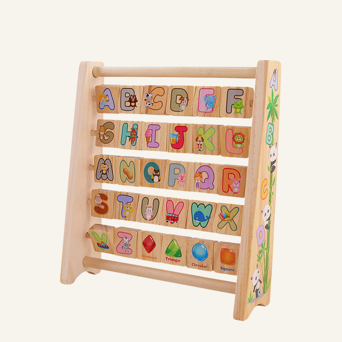 Wooden Alphabet Abacus Learning Flip Board