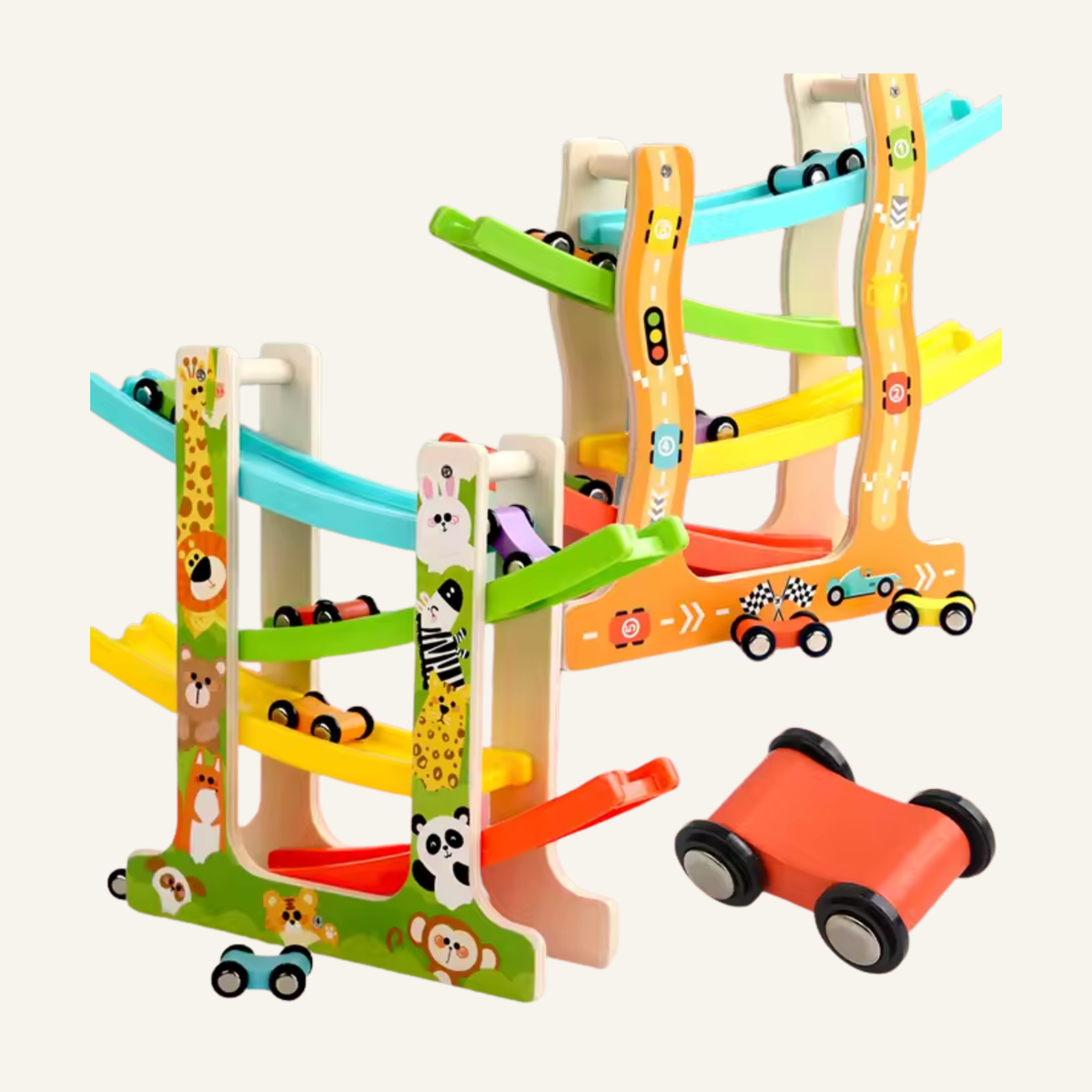 Wooden Gliding Ladder Car Track