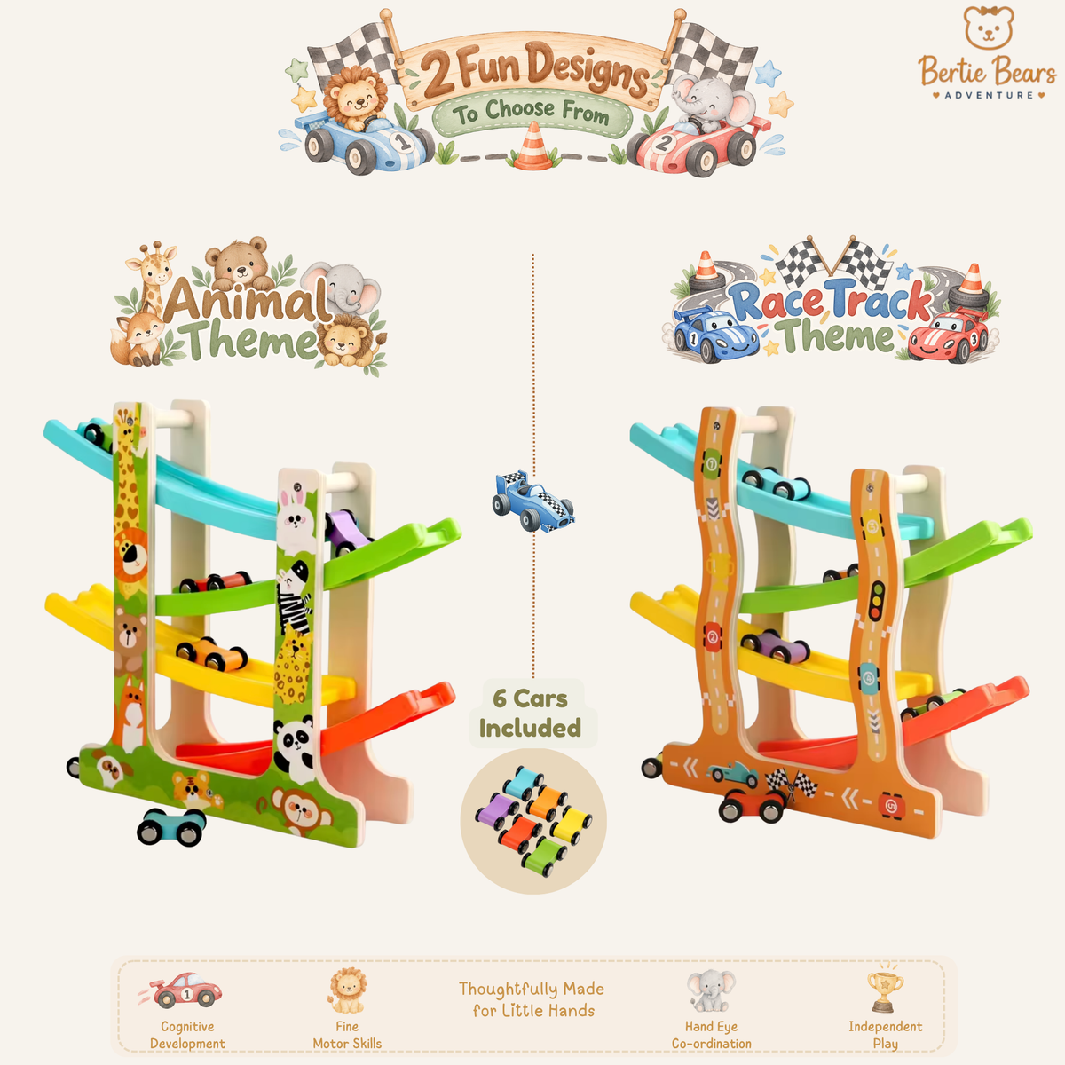 Wooden Gliding Ladder Car Track