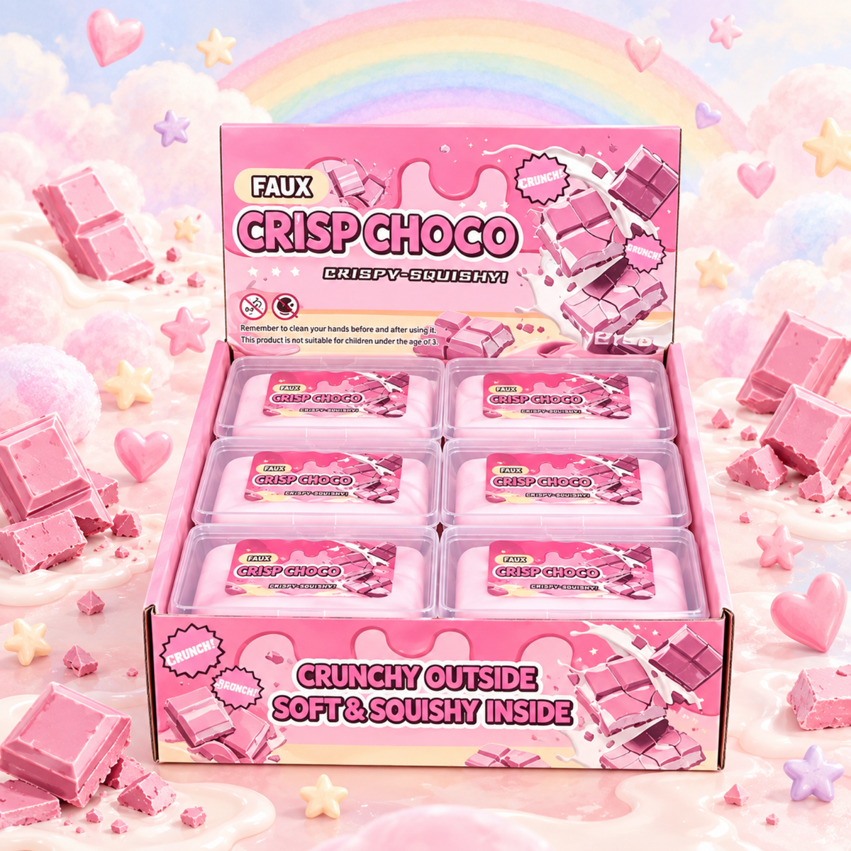 Faux Crisp Choco Pink Crunchy Squishy