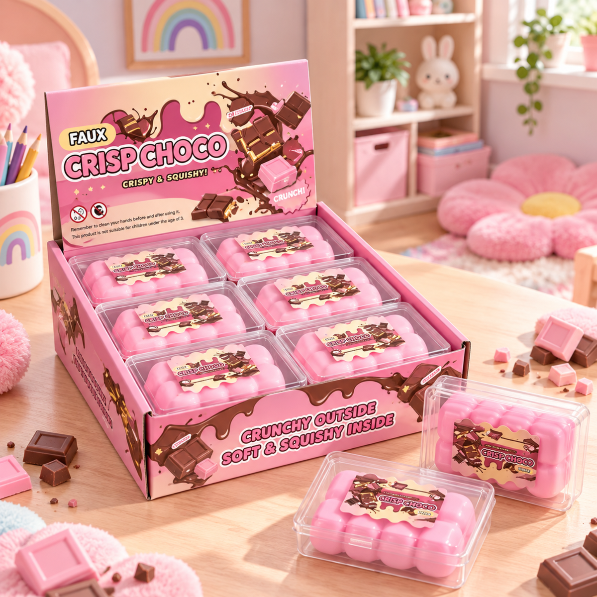 Faux Crisp Choco Pink Crunchy Squishy