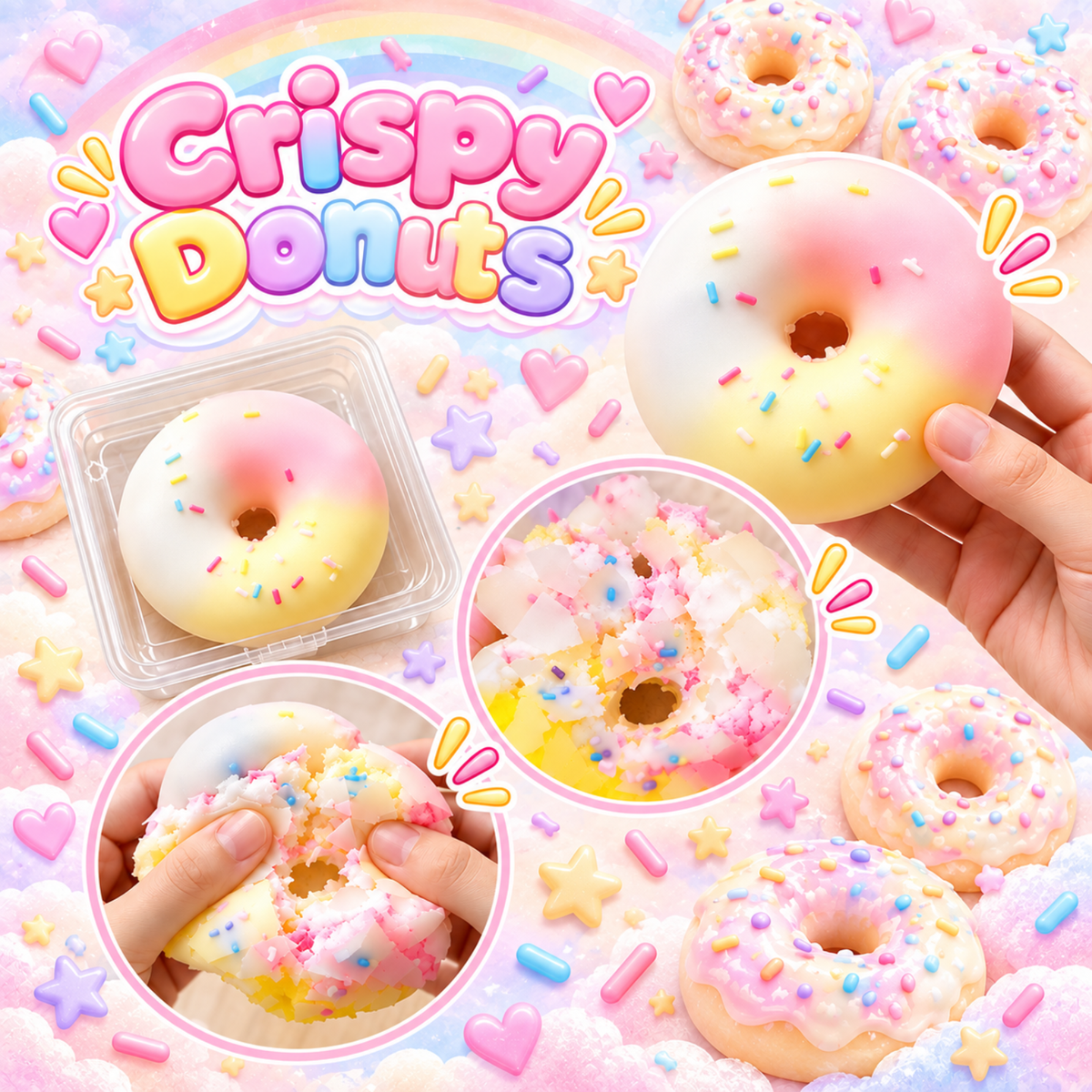 Crispy Crunchy Donut Crackle Squishy – Sensory Toy