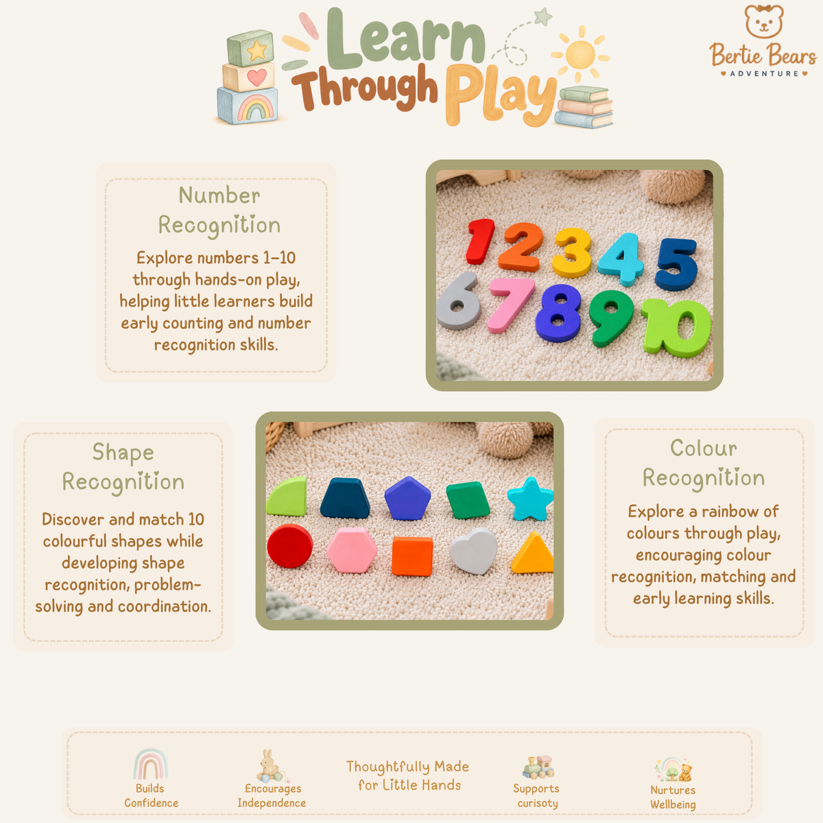 Montessori Wooden Magnetic Fishing, Numbers & Shapes Puzzle Board