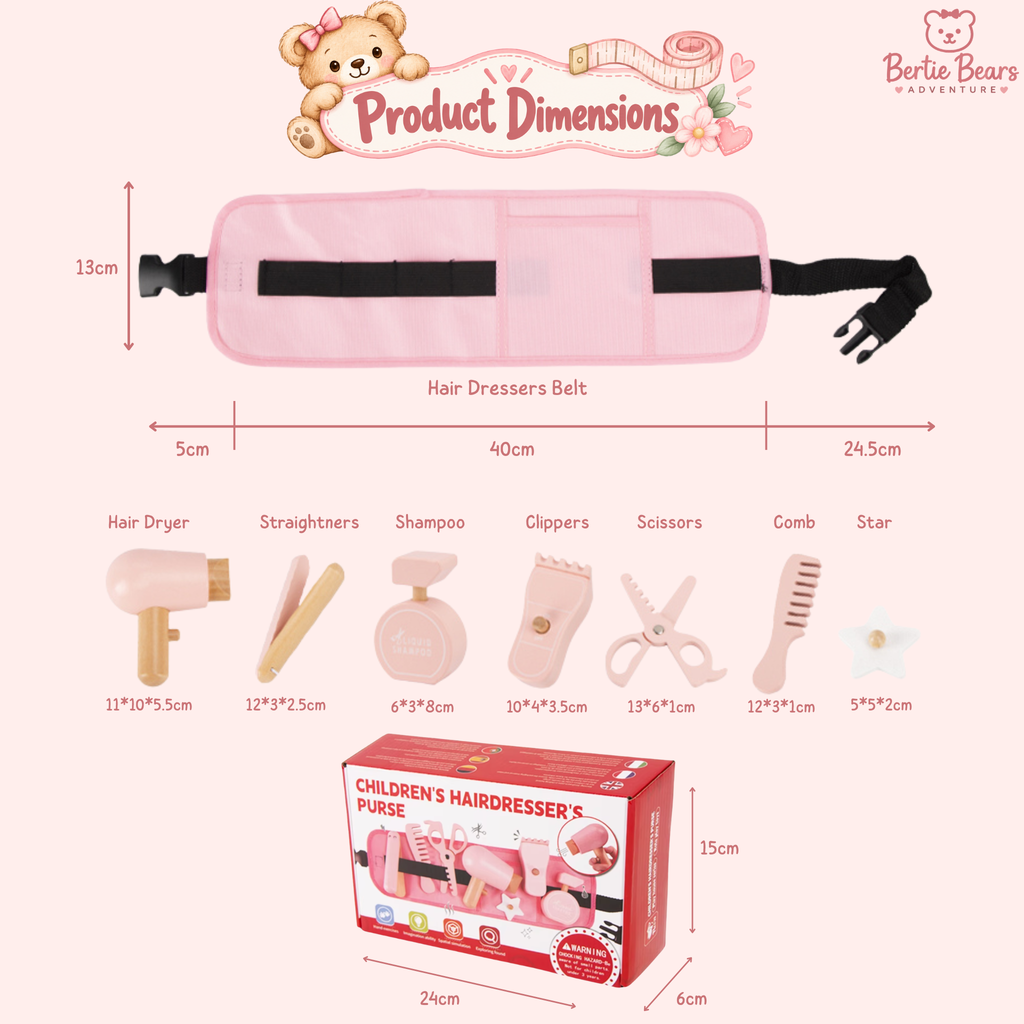 Montessori Wooden Hairdresser Role Play Set – Pretend Play Toy