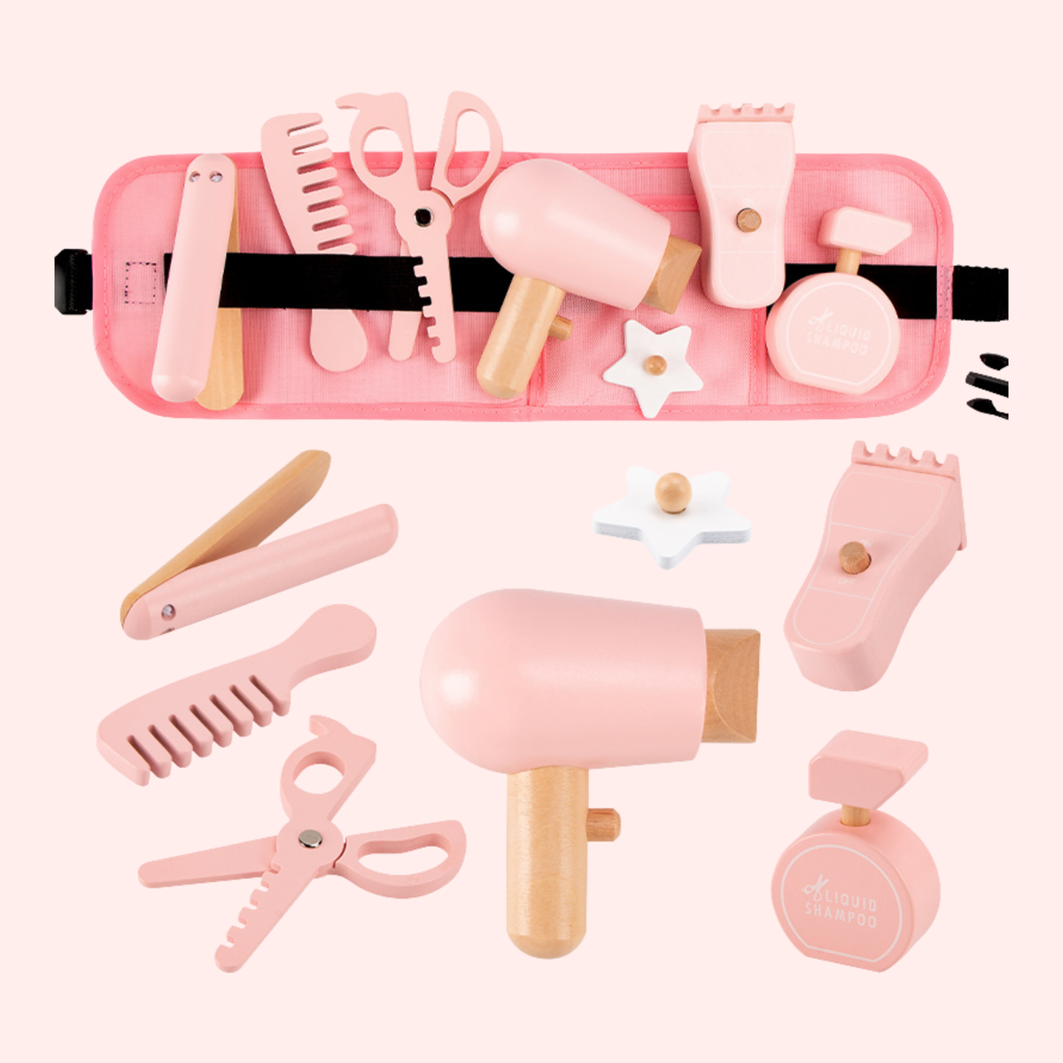 Montessori Wooden Hairdresser Role Play Set – Pretend Play Toy