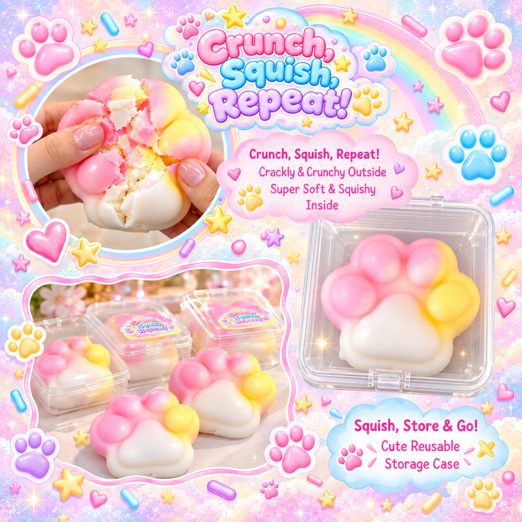 Crunchy Paw Print Squishy– Crackle & Squish Sensory Toy