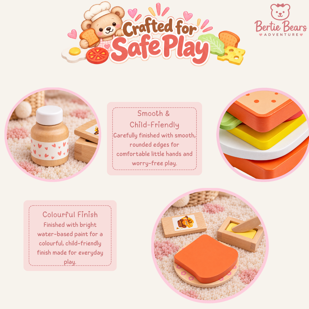 Wooden Toaster & Breakfast Role Play Set | Pretend Play Kitchen Toy