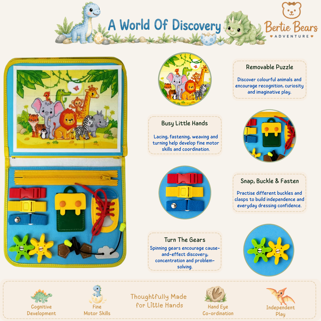 Dinosaur Felt Busy Board Quiet Book